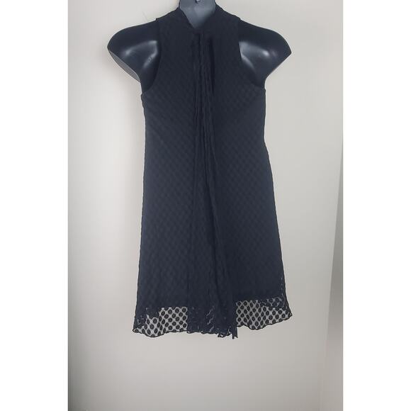 SOPRANO Black on Black Polka Dot Mesh Swing Dress | Small - Picture 4 of 10